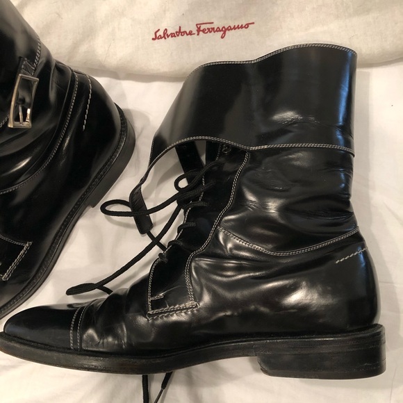 Ferragamo Men's Tramezza Calfskin Double-Monk Boot - Picture 2 of 6